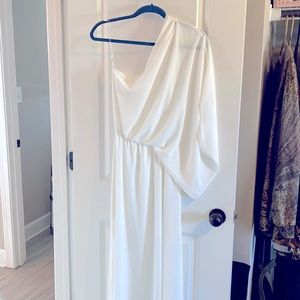 Wedding ready white one shoulder dress